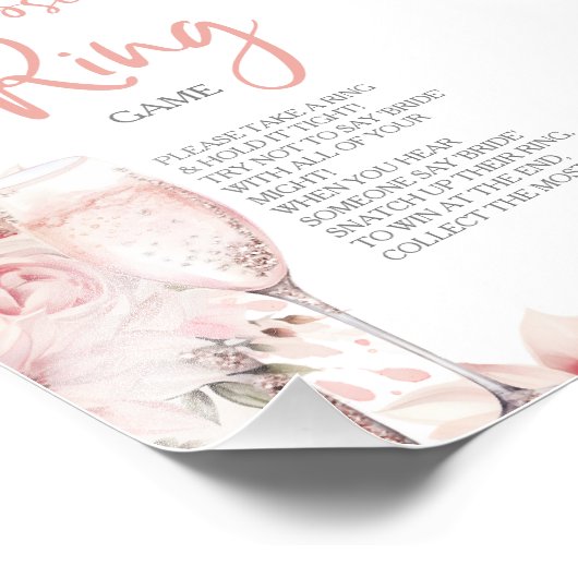 Bloemen & Prosecco Ring Game Hunt Ringen Foto Afdruk (Hoek)