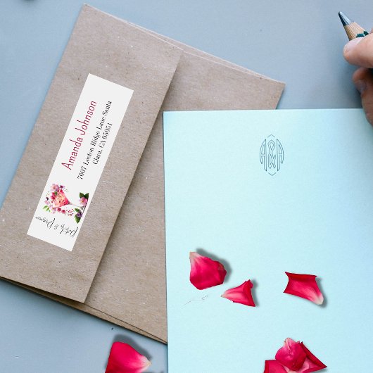 Bloemen & Prosecco Roze Roze Bloemige Bruids-Showe Etiket