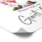 Bloemen & Prosecco Roze Roze Bruiloft Feest Gast Poster (Hoek)