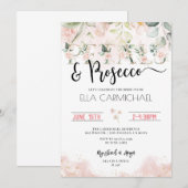 Bloemen Prosecco Wijn Bruiloft Feest Kaart (Voorkant / Achterkant)