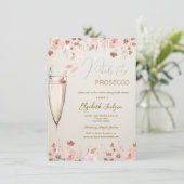 Bloemen & Prosecco Wilde Bloemen Uitnodiging (Staand voorkant)