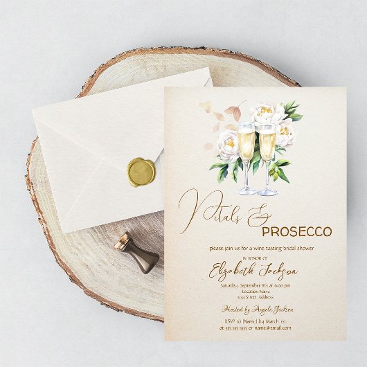 Bloemen & Prosecco Witte bloem Champagne Kaart