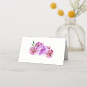 Bloemen pruim blush violet boeket bruiloft gast plaatskaartje (Achterkant)