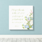 Bloemen Psalm 107:1 Canvas Print (Insitu (Houten vloer))