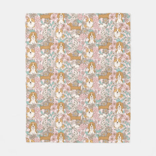 Bloemen Puppies Fleece Deken
