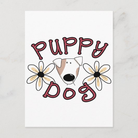 Bloemen Puppy hond T-shirts en geschenken Briefkaart (Voorkant)