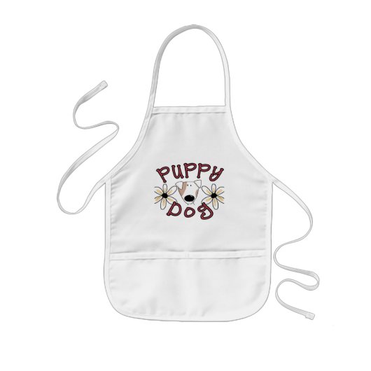 Bloemen Puppy hond T-shirts en geschenken Kinder Schort (Voorkant)