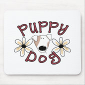 Bloemen Puppy hond T-shirts en geschenken Muismat (Voorkant)