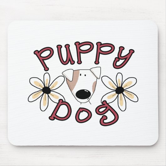 Bloemen Puppy hond T-shirts en geschenken Muismat (Voorkant)