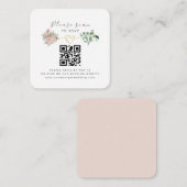 Bloemen QR Code Bruiloft RSVP Informatiekaartje (Voorkant / Achterkant)