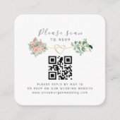 Bloemen QR Code Bruiloft RSVP Informatiekaartje (Voorkant)