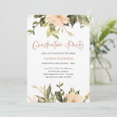 Bloemen | QR Code Graduation Party Kaart (Staand voorkant)