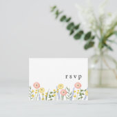 Bloemen QR Code Huwelijk RSVP Kaart (Staand voorkant)