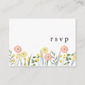 Bloemen QR Code Huwelijk RSVP Kaart (Voorkant)