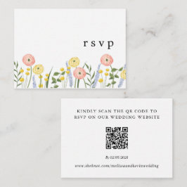 Bloemen QR Code Huwelijk RSVP Kaart