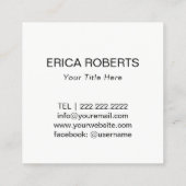 Bloemen QR Code Modern Stripes Vierkante Visitekaartje (Achterkant)