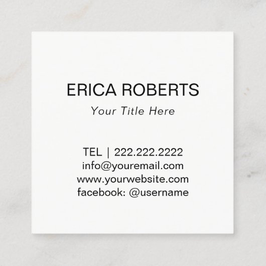 Bloemen QR Code Modern Stripes Vierkante Visitekaartje (Achterkant)