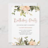 Bloemen | QR-code Verjaardagsfeest Kaart (Voorkant)