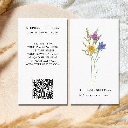 Bloemen QR-code Visitekaartje