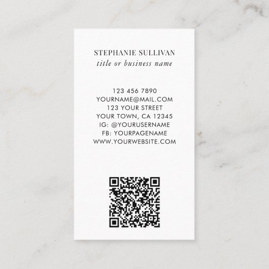 Bloemen QR-code Visitekaartje (Achterkant)