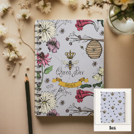 Bloemen Queen Bee en Crown Lavender Notitieboek