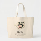 Bloemen Quinceanera 15e verjaardag Keepsake Grote Tote Bag (Voorkant)