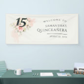Bloemen Quinceanera Botanical 15e verjaardag Spandoek (Beurs)
