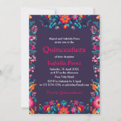 Bloemen Quinceanera Mexicaanse Fiesta Verjaardag Kaart (Voorkant)