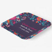 Bloemen Quinceanera Paarse Mexicaanse Fiesta Verja Papieren Bordje (Gebogen)