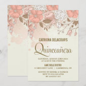  bloemen Quinceañera Uitnodiging (Voorkant / Achterkant)
