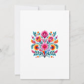 Bloemen Quinceanera Witte Mexicaanse Fiesta Verjaa Kaart (Achterkant)