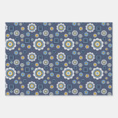 bloemen, raapstenen en pooldommen inpakpapier vel (Voorkant)