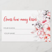 Bloemen raden hoeveel kussen bruids spel briefpapier (Voorkant)