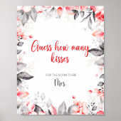 Bloemen raden hoeveel kussen bruids spel poster (Voorkant)