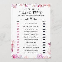 Bloemen raden wie bruid of bruidegom vrijgezellenf kaart