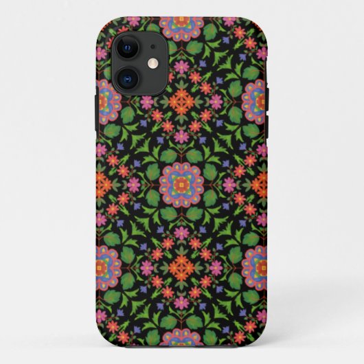 Bloemen Rangoli op zwarte iPhone 5/5s Xtreme Hoesj Case-Mate iPhone Case (Achterkant)