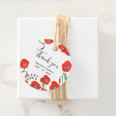 Bloemen Red Poppies bruiloft Bedankjes Labels (In situ)