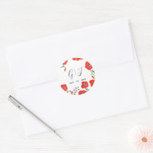 Bloemen Red Poppies monogram bruiloft