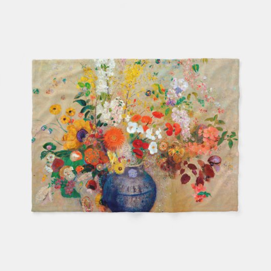 Bloemen, Redon Fleece Deken (Voorkant (Horizontaal))
