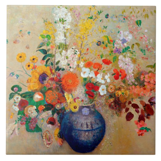 Bloemen, Redon Tegeltje (Voorkant)