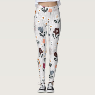 Bloemen regenbogen: Hand getrokken naadloze textuu Leggings