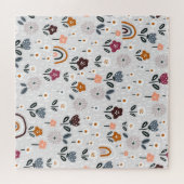 Bloemen regenbogen: Hand getrokken naadloze textuu Legpuzzel (Horizontaal)