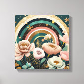  Bloemen Regenboog Clipart – Pastel & Neutraal Canvas Afdruk (Voorkant)