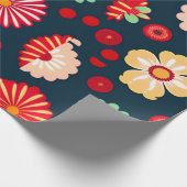  Bloemen Regenboog Retro Bloemen Patroon Cadeaupapier (Hoek)