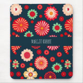  Bloemen Regenboog Retro Bloemen Patroon Muismat (Voorkant)