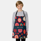  Bloemen Regenboog Retro Bloemen Patroon Schort (Gedragen)