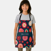  Bloemen Regenboog Retro Bloemen Patroon Schort (Insitu)