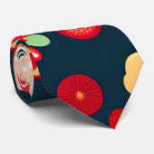 Bloemen Regenboog Retro Bloemen Patroon Stropdas (Opgerold)