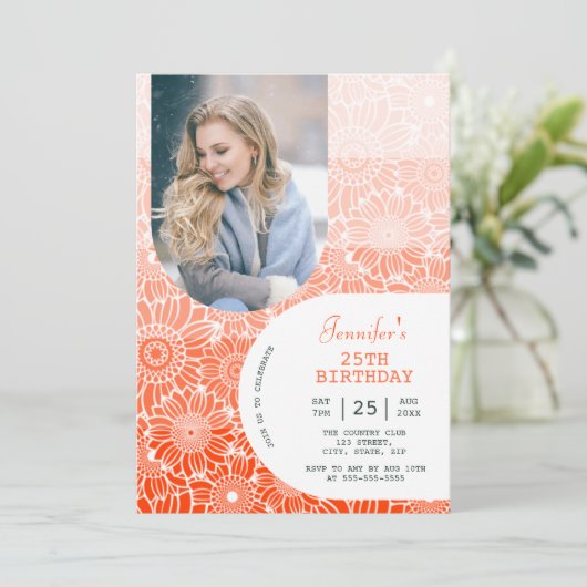 Bloemen Regenboog Sinaasappel Strepen Arch Foto Ve Kaart (Staand voorkant)