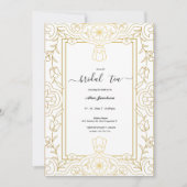  Bloemen Regency Bruids Douche uitnodiging (Voorkant)